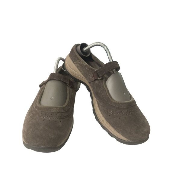 LL Bean Women's Size 9.5M Brown Suede  Adjustable Strap Mary Jane Shoes - Picture 1 of 8